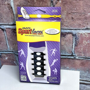 Jazzy Sport Laces No Tie Adjustable Laces Toddler Adults Unisex Black NIB